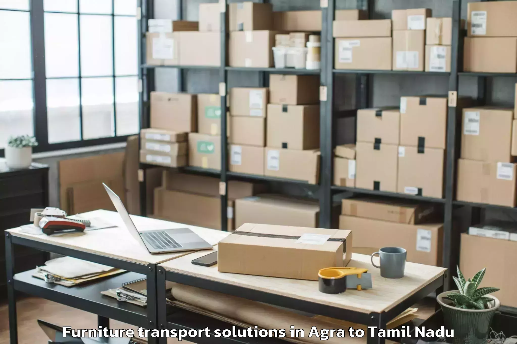 Top Agra to Valavanur Furniture Transport Solutions Available